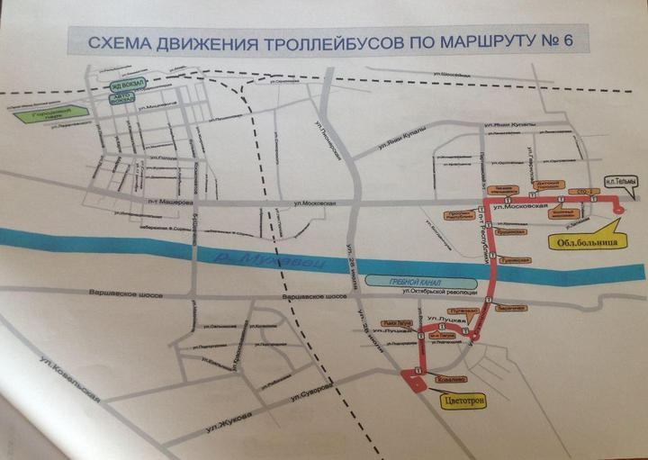 План изменения маршрута №6. Фото из телеграм-канала Александра Рогачука
